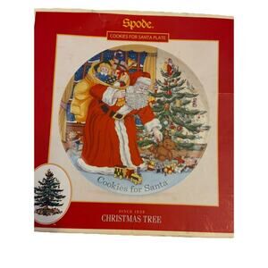 SPODE CHRISTMAS TREE COOKIES FOR SANTA PLATE Vintage 90s Y2K Granny Cute Retro